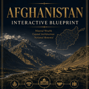 Afghanistan interactive blueprint highlighting mineral wealth, capital architecture, and national re.