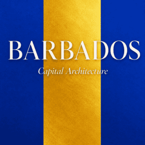 Cover of Barbados Capital Architecture blueprint with blue and gold design.