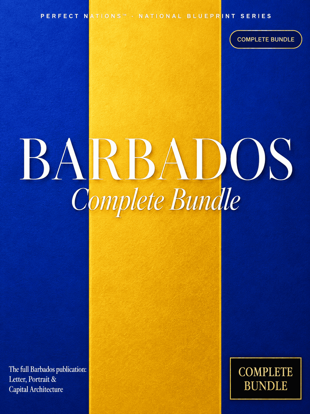 Barbados travel guide cover with blue and yellow design and bold text.